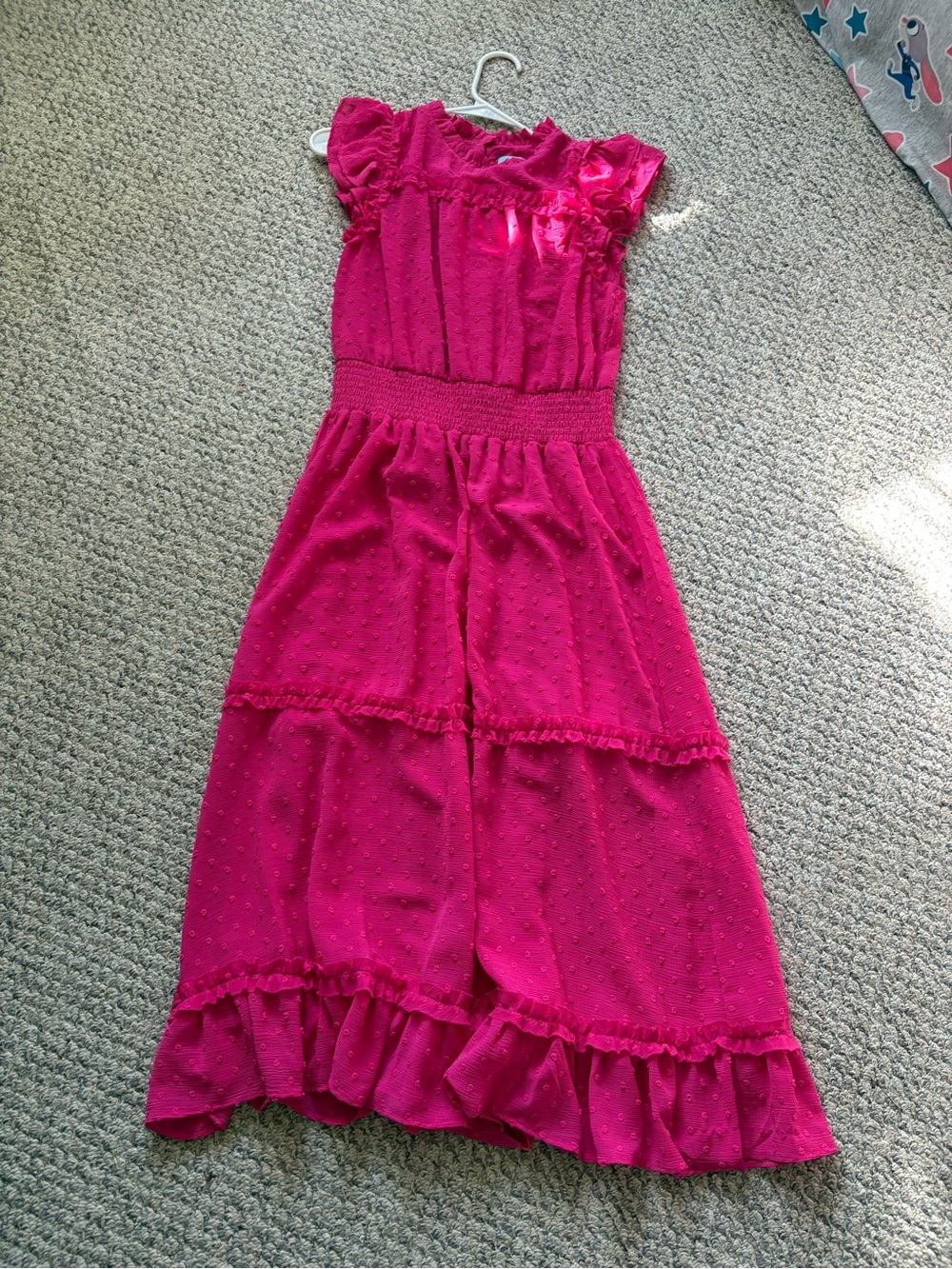 CeCe Hot Pink Ruffled Tiered Dress